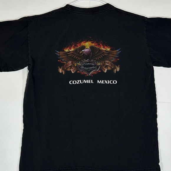 Vintage Harley Davidson Motorcycle Cozumel Mexico Biker T-Shirt Black Men’s XL - Picture 9 of 12